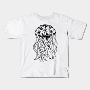 Floral Jellyfish Kids T-Shirt